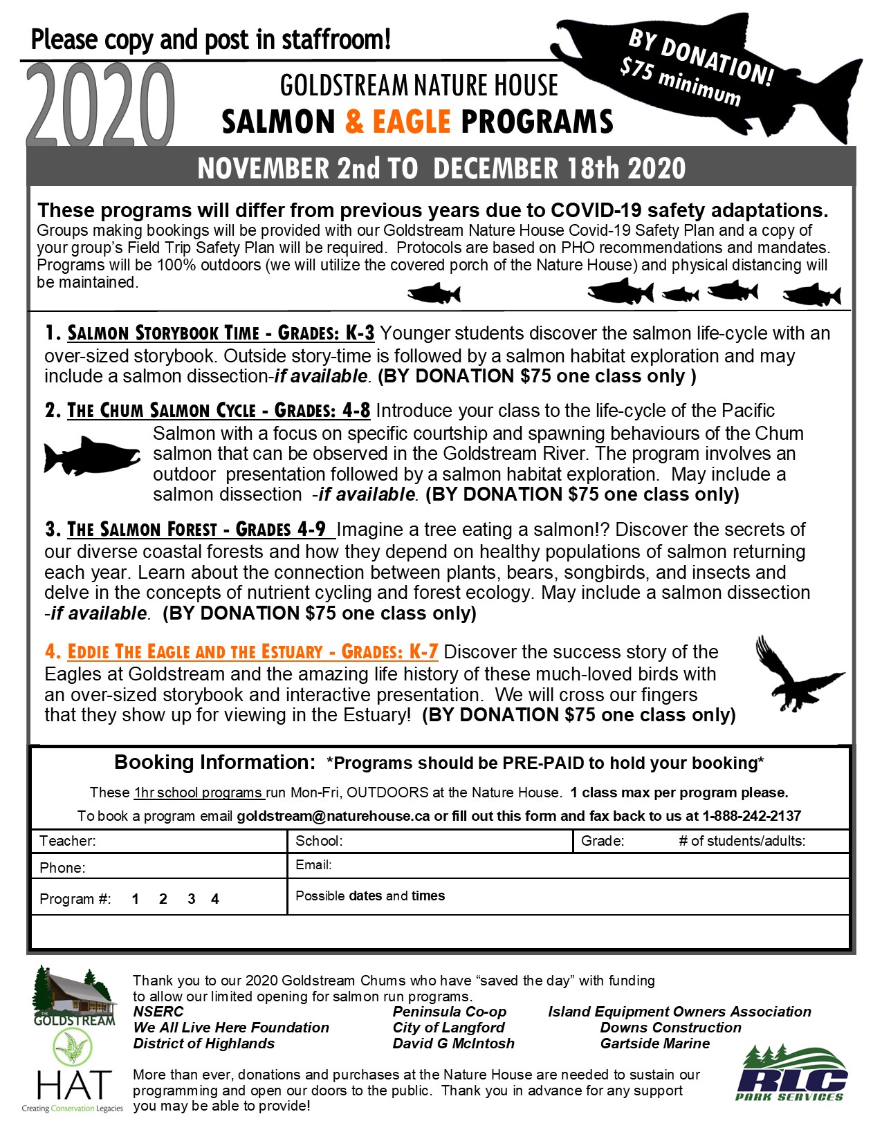 2020 salmon and eagles COVID Updates